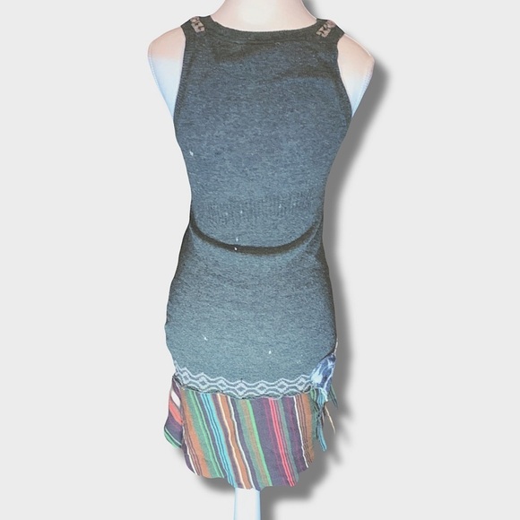 Fairy Grunge Wool BOHO Multicolor Knit Mni Dress Tunic Layering Warm Fall Medium - Picture 3 of 12